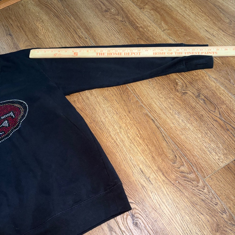 NFL Team Apparel San Francisco 49ers Rhinestone Black Sweatshirt Womens XL Vneck - Picture 5 of 9